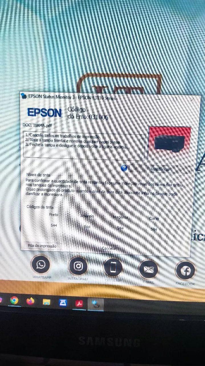 Impressora Epson L3110 com defeito - Foto 4