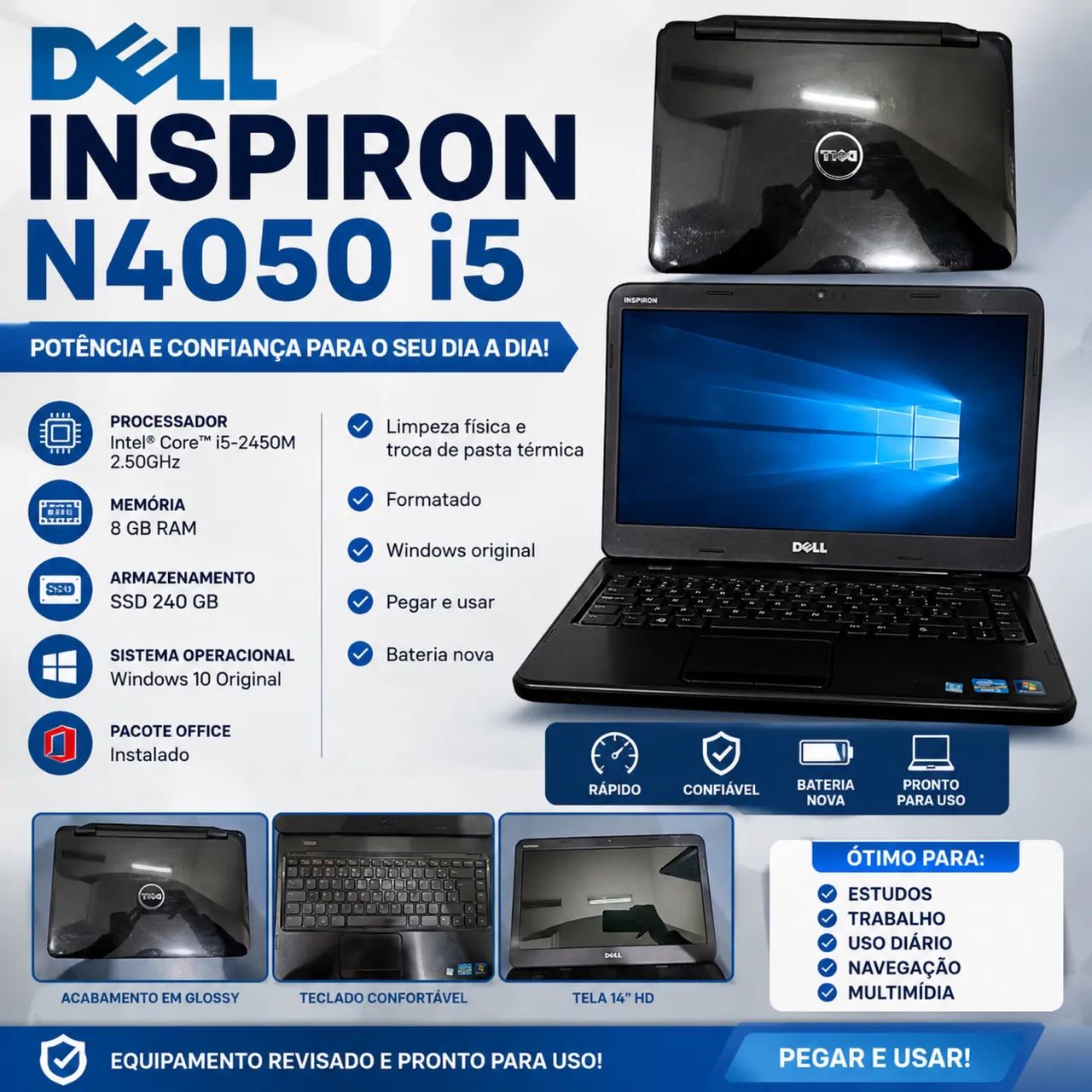 Notebook Dell 8Gb I5 SSD