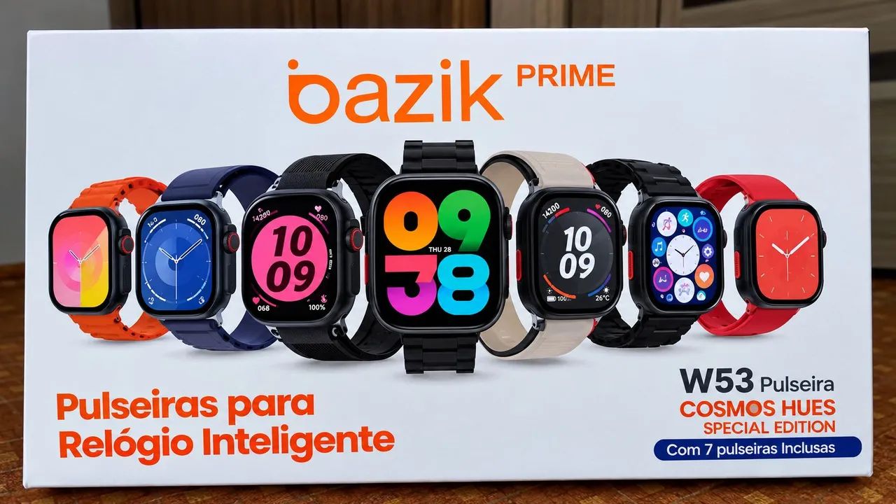 Smartwatch Bazik Prime W53 Pro Max + 7 Pulseiras - Foto 3