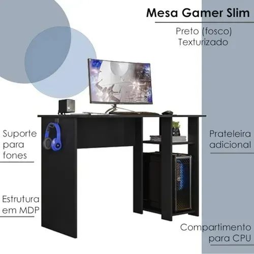 Mesa de Computador Escrivaninha Slim - Foto 2