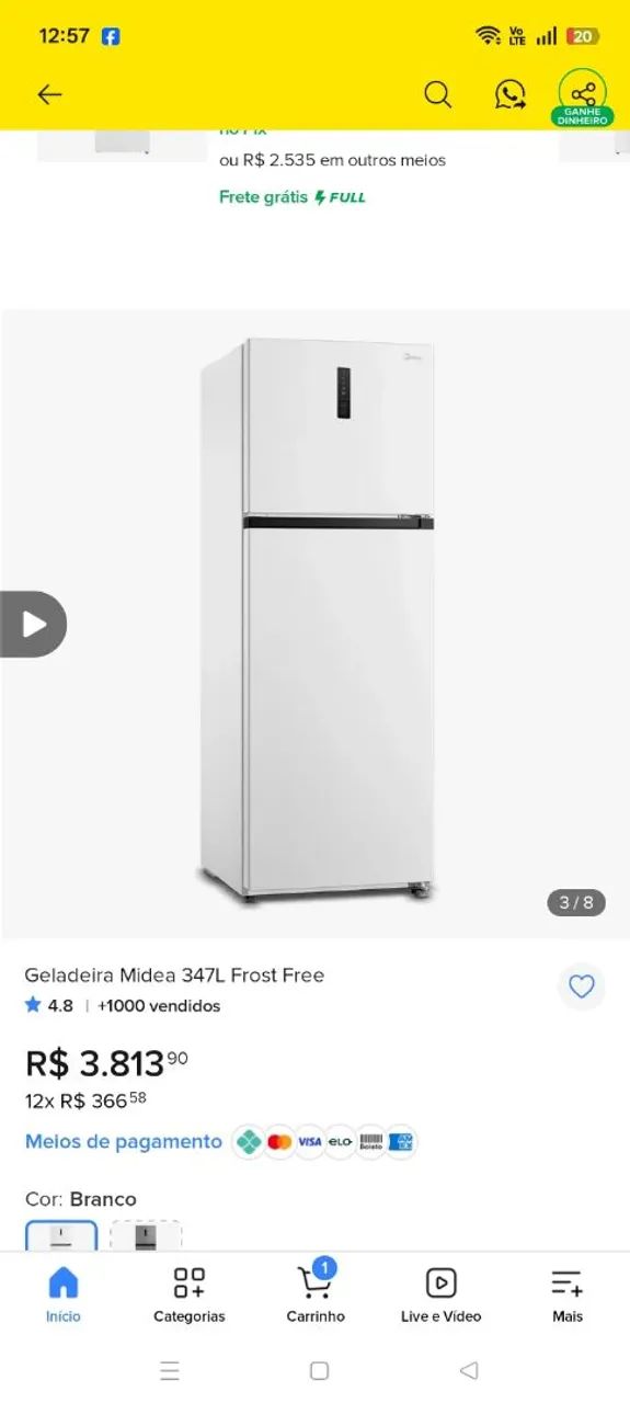 Geladeira Midea 347L - Foto 2