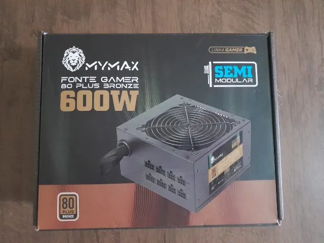fonte mymax atx 600w semi modular 80 plus bronze