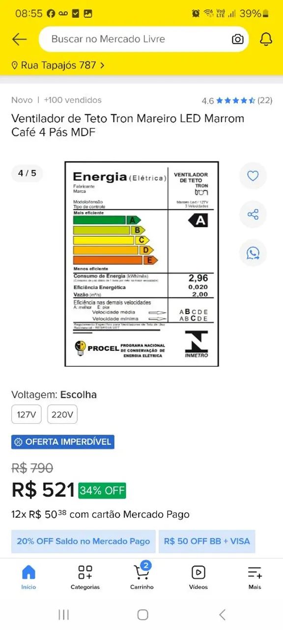 Ventilador de teto Tron  - Foto 3
