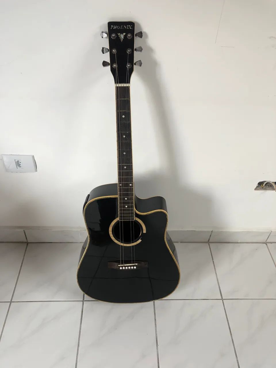 Violão phoenix elétrico + capa