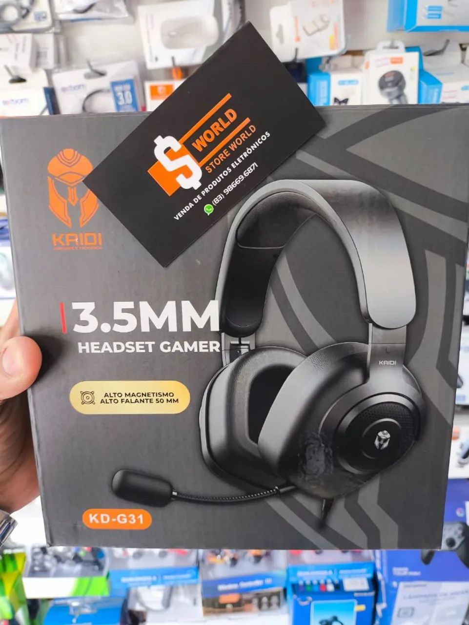 Headset Gamer Kaidi para Celular, Videogames e Notebook. Loja Store World 