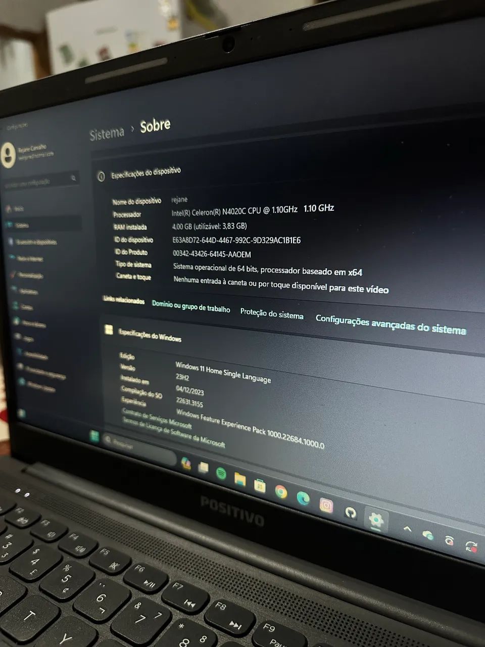 Notebook Positivo Vision C14 Lumina Bar Intel Celeron 4GB 128GB eMMC 14 - Foto 3