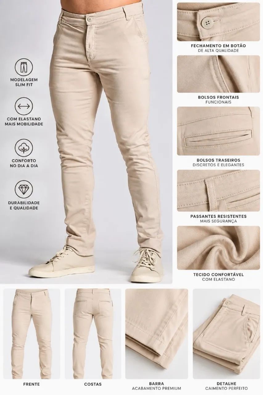 Calça Brim c/ Lycra 