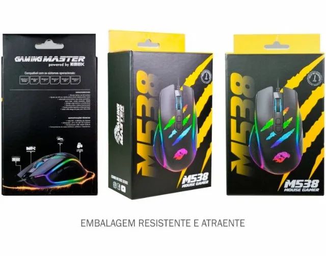 Mouse Gamer 7200dpi Garra Programável M538 K-mex *ENTREGA GRÁTIS* - Foto 5
