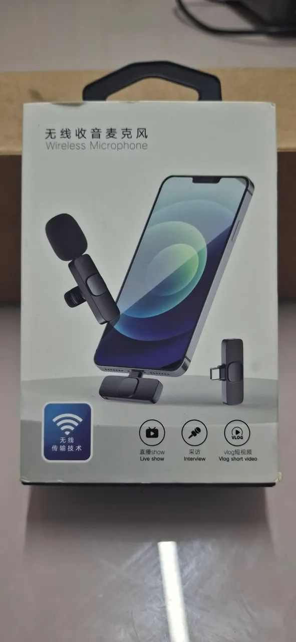Microfone de Lapela Sem Fio para Celular (Semi-novo)
