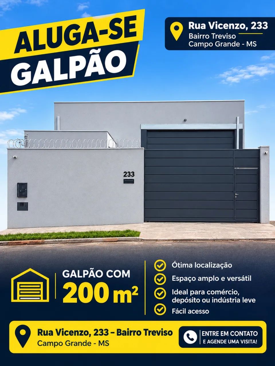 Galpão livre para Locação 