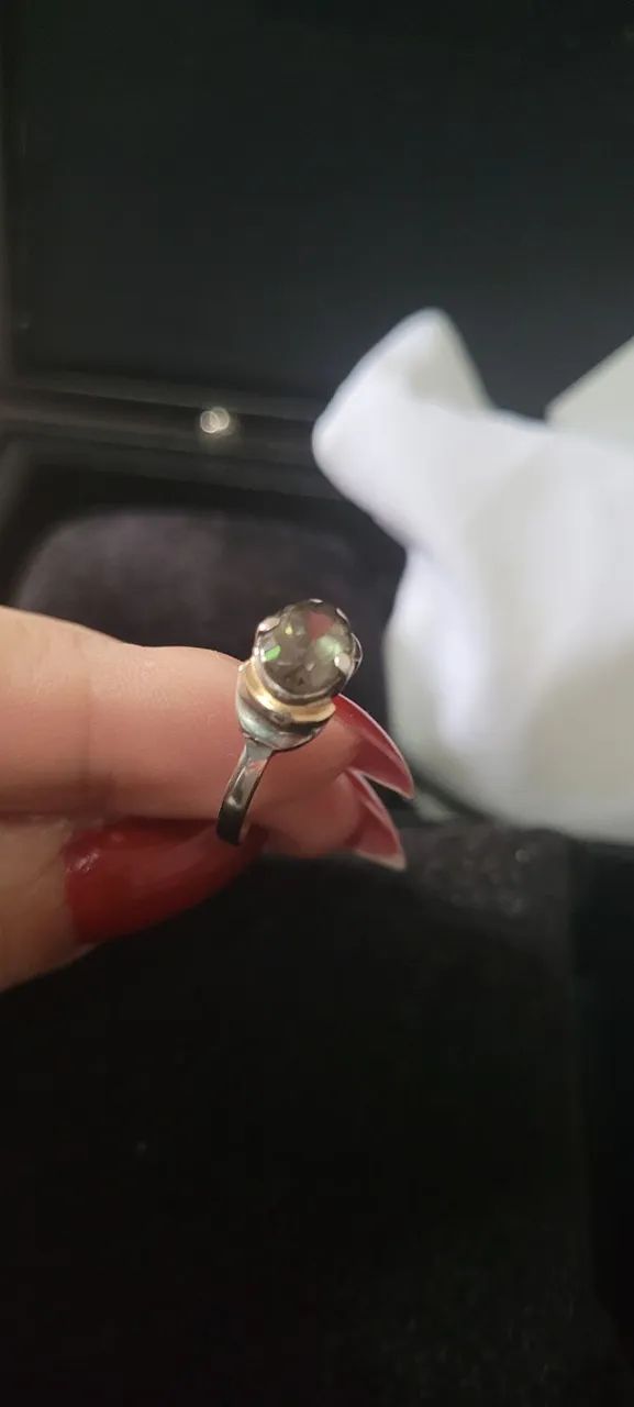 Anel de prata com ouro 14k  - Foto 2