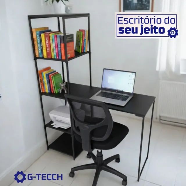 Mesa Industrial NOVA com Estante Multiuso para Computador Notebook de Estudo Escritório - Foto 3