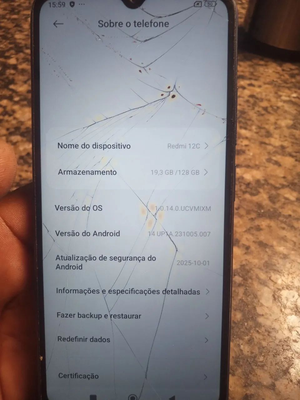 REDMI 12C COM A TELA TRINCADA FUNCIONANDO NORMAL  - Foto 3