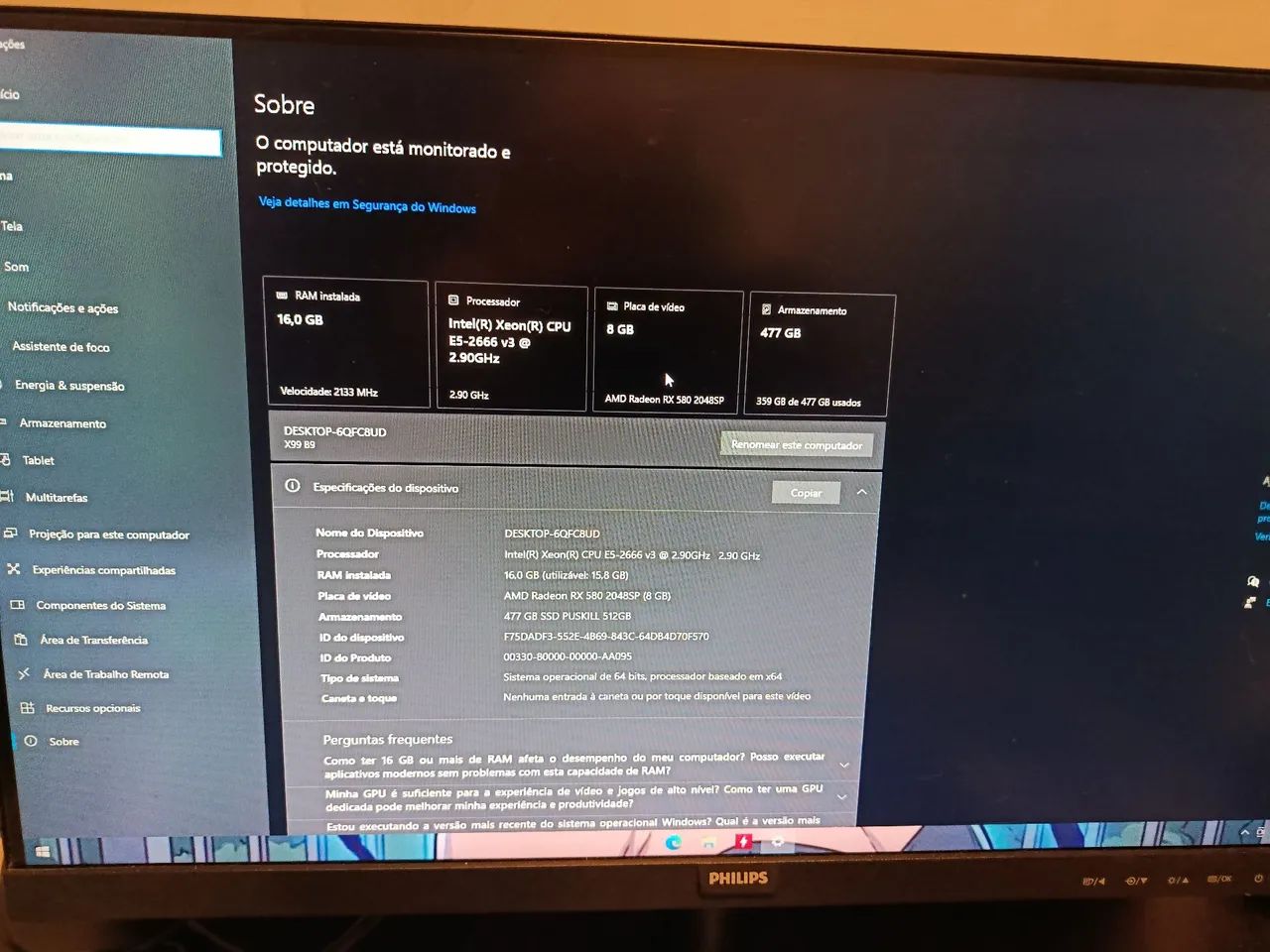 CPU Gamer Kit Xeon com RX580 - Foto 4