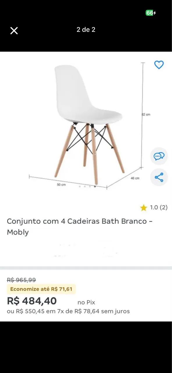 Conjunto 4 cadeiras novas  - Foto 2