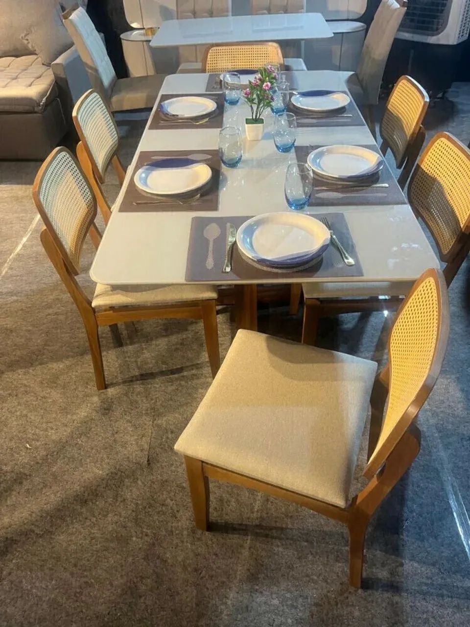 Mesa Jasmim 1,80x0,90m com 6 Cadeiras Diana