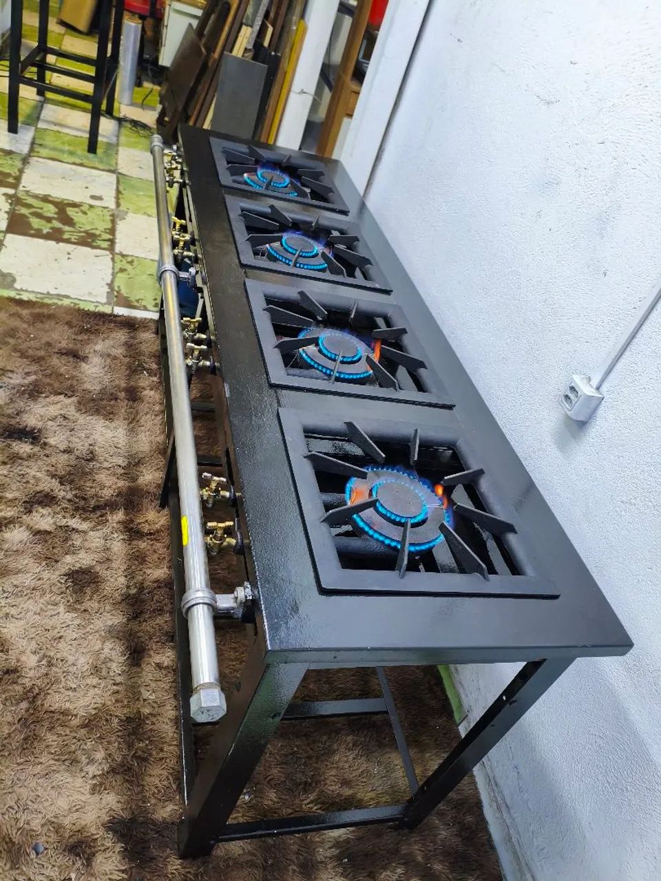 Fogão industrial linear 4 bocas 40x40 Venâncio - Foto 2
