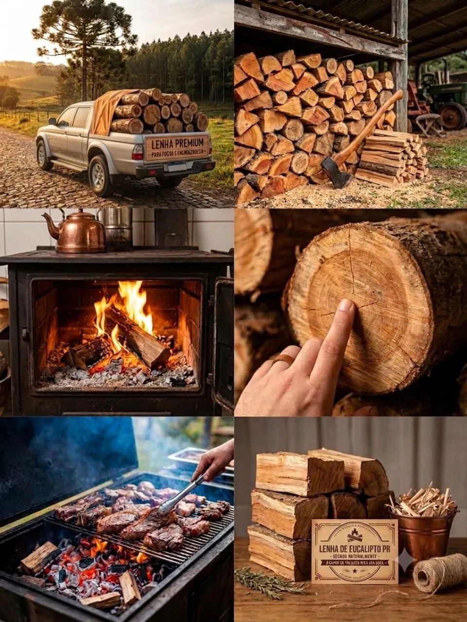 Lenha para fogão, churrasqueira, lareira, forno. Entregas em Curitiba e região. 