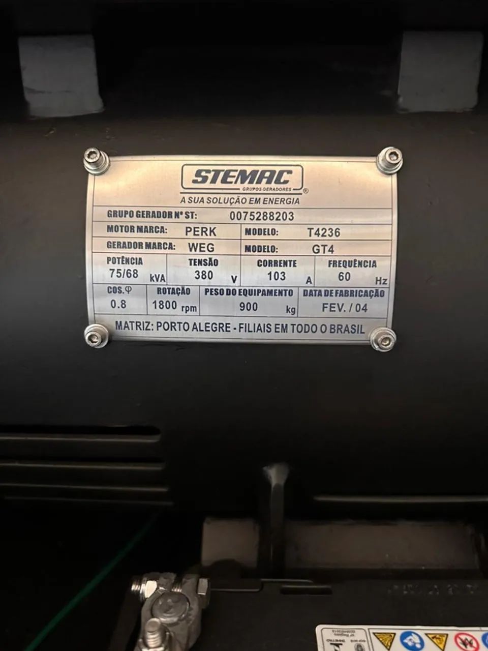 Gerador Stemac GT4 - 75/68 kva  - Foto 4