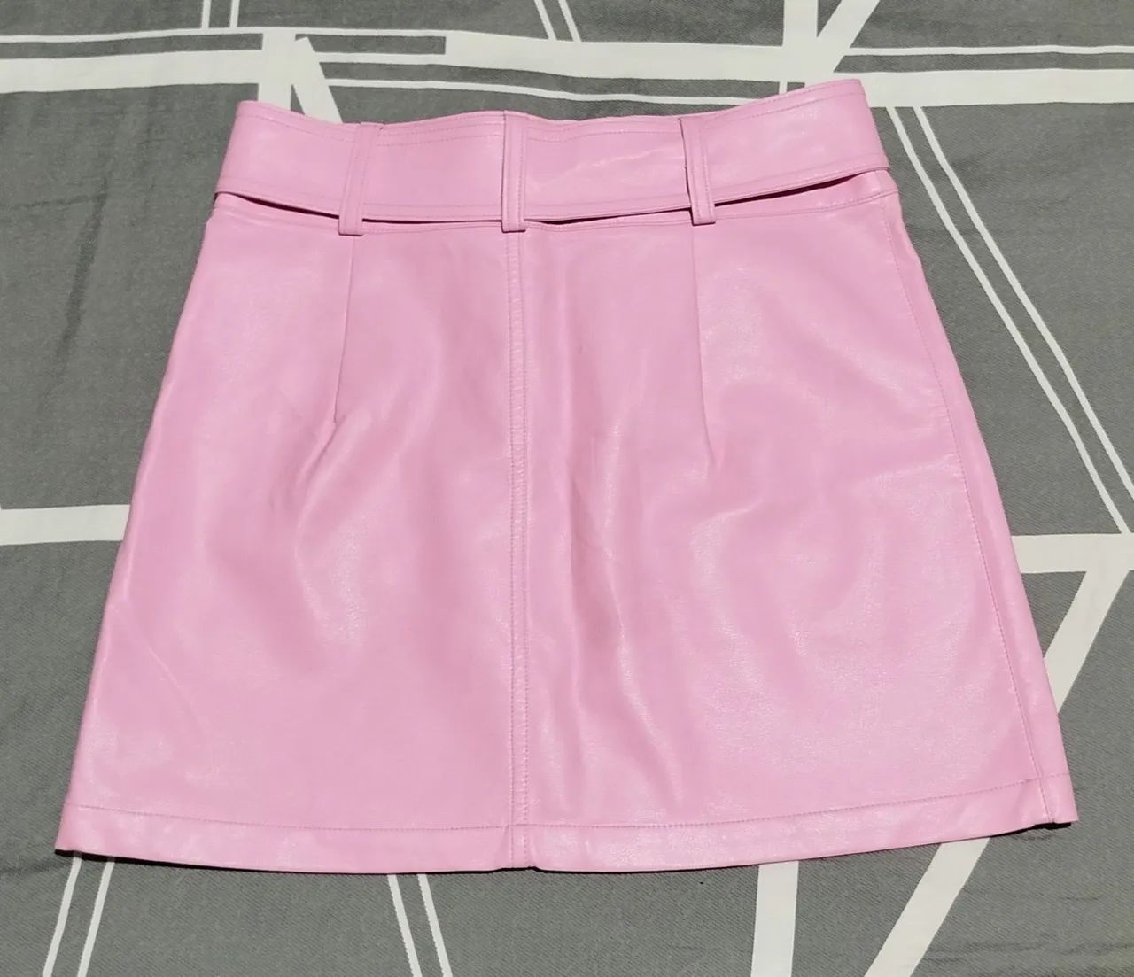 Saia rosa com cinto Petit Rose - G - Foto 3