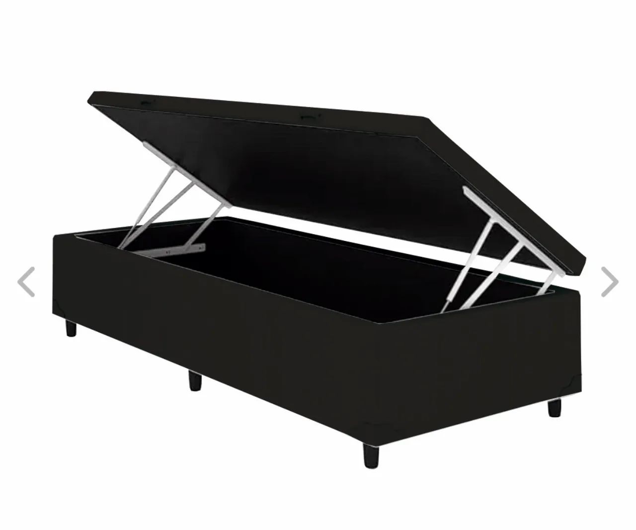 Cama box preta de camurça 