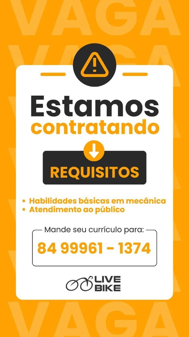 Vaga de emprego para mecanico de bicicleta 