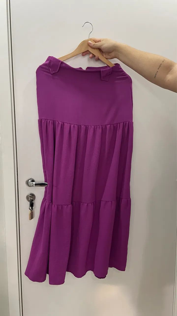 Saia Feminina Midi Roxa - Foto 3