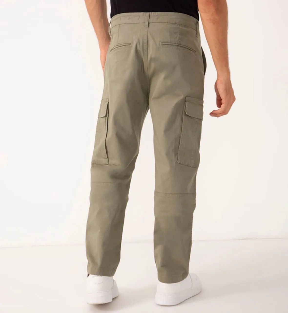 Calça de sarja cargo wide leg - Foto 5