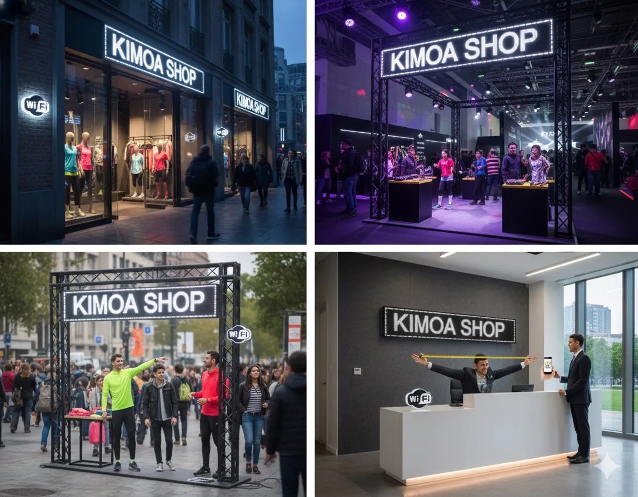 Painel Led Letreiro 200cm x 40cm Wi-Fi Branco - Foto 2