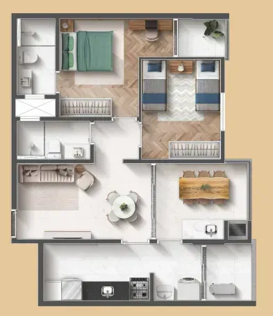 PLANTA 63m²