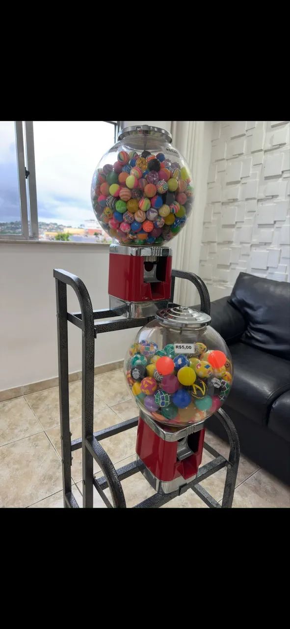 Máquina Dupla de Bolinhas Pula-Pula + Bolinhas - Completa - Foto 3