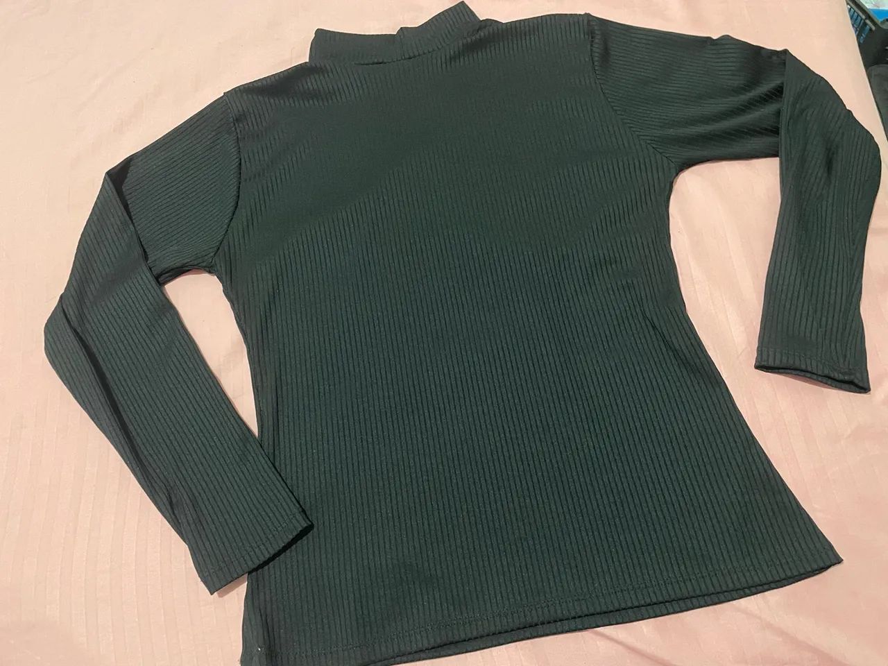 Blusa manga canelada
