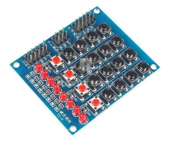 COD-AM244 Teclado 4x4 Matrix Array 16 interruptor de chave Teclado 8 Led 4 Botõe Ardui - Foto 3