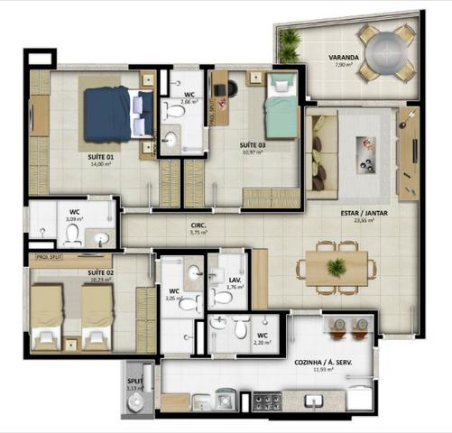 Lançamento Celi - Reserva Alameda - 2 e 3 Qtos c/ até 03 suites - Na Alameda das Árvores - Foto 19