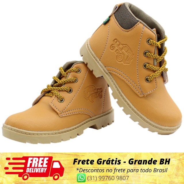 Bota Infantil Gibizinho Masculina Baby Botinha Mostarda