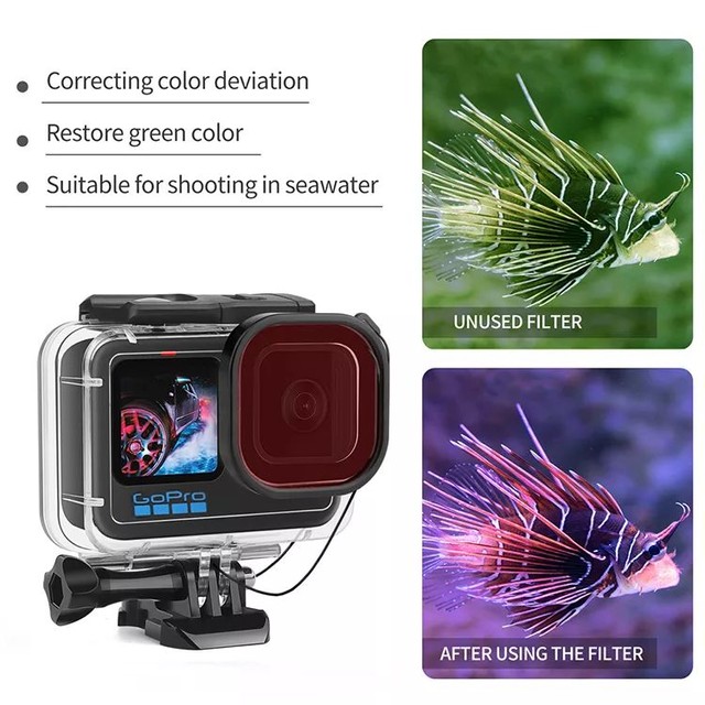 Gopro assessórios case estanque hero 9 +3filtros 