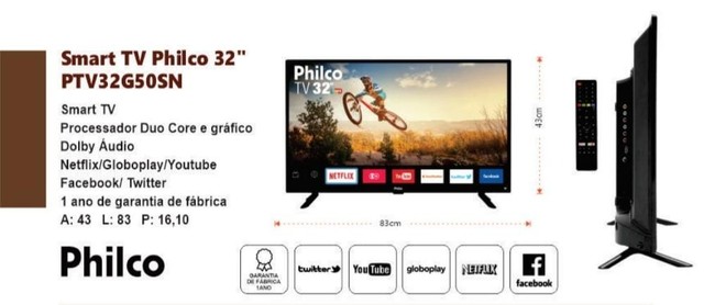 TV Philco 32" LED - Bivolt ( Pronta Entrega ) **nova na caixa** - Foto 2
