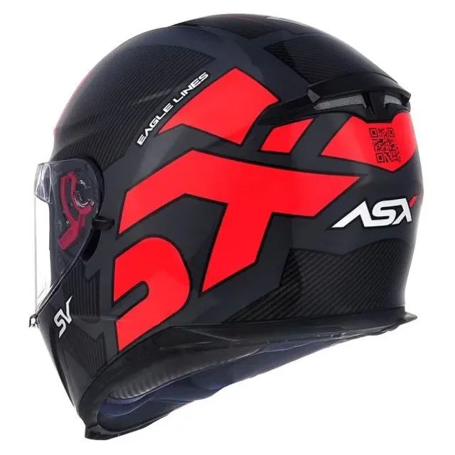 Capacete ASX Eagle SV Lines Brilho Cinza/Vermelho (Entrega Grátis) - Foto 2