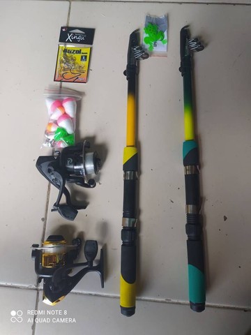  VARA de Pesca TELESCÓPICA com MOLINETE  