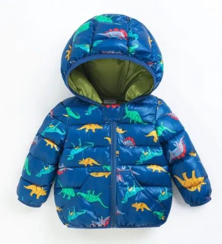 (NOVO!) 12-18 Meses / Casaco Blusa Puffer Infantil Dinossauros