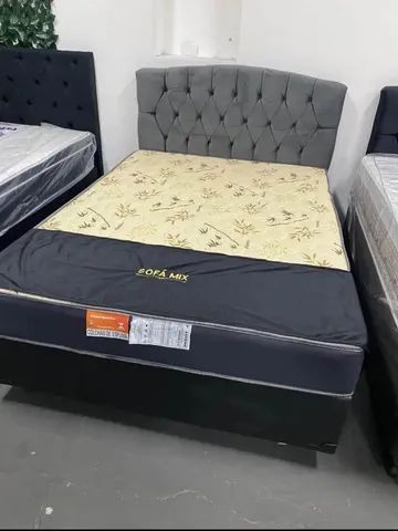Cama box casal colchão espuma D33