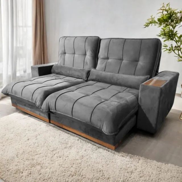 Sofá Retrátil e Reclinável Azarro 2,50m.   Produto Novo.    Pronta Entrega. - Foto 5