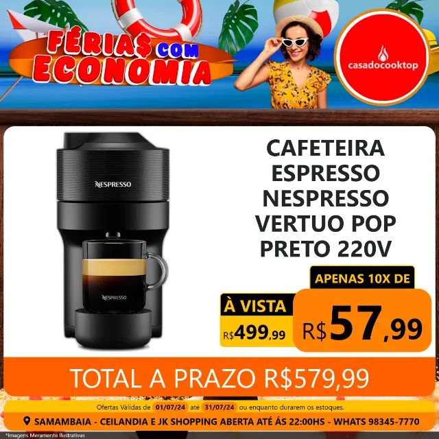Cafeteira espresso nespresso vertuo pop preto 220v