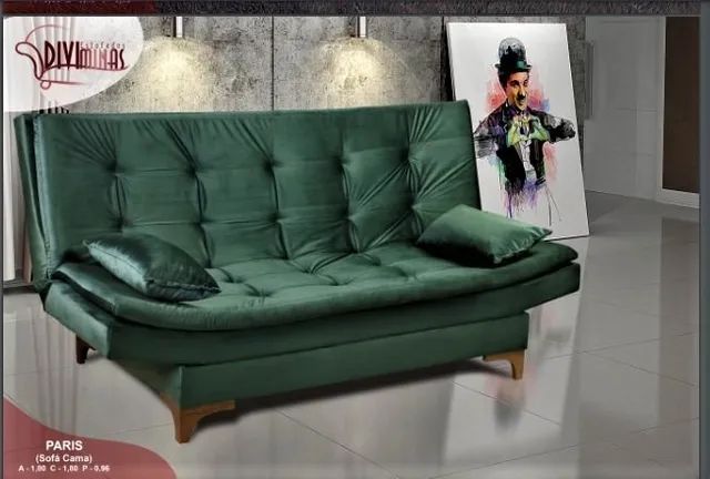 Sofá-cama moderno, lindo, tecido resistente - Foto 3