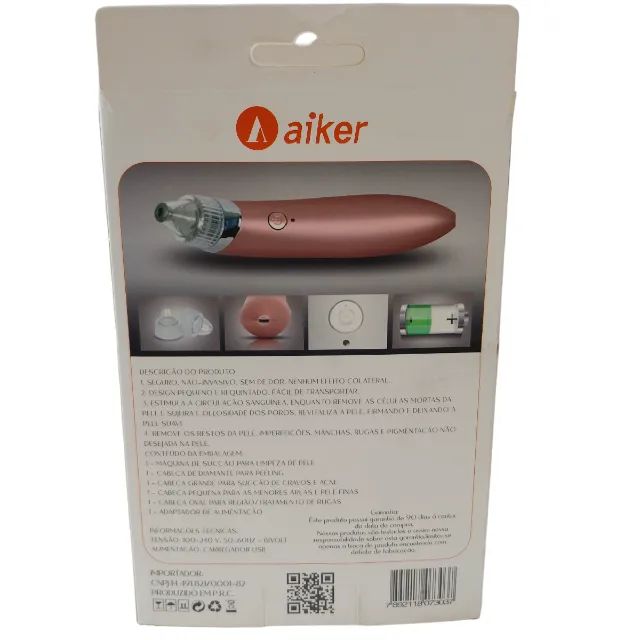 Aparelho sucção a vácuo contra acne e espinhas recarregável At 003 Aiker - Foto 4