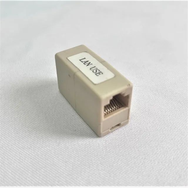 (Aceito cartão) Emenda/Conector RJ45 Fêmea x Fêmea - Extensão Cabo de Rede 8 Vias