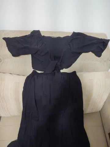 Conjunto Cropped e Saia Longa, novo