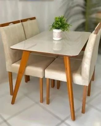 MESA BERLIM UNO 120X80CM COM 04 CADEIRAS PARIS  