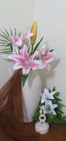 Jarro grande para decoração com tampa Cor Bege - Foto 2