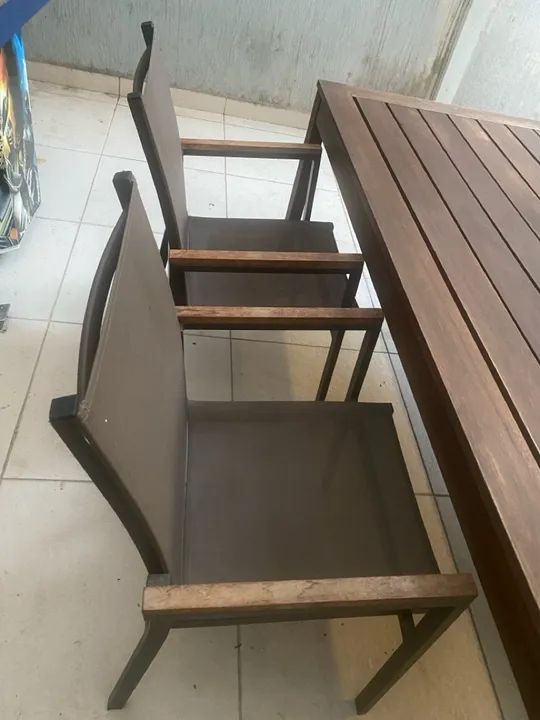 Conjunto de Mesa e Cadeiras de Madeira para Jardim Tok Stok - Foto 4